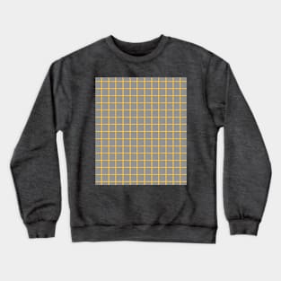 Thick Mustard Yellow and Grey Grid Crewneck Sweatshirt